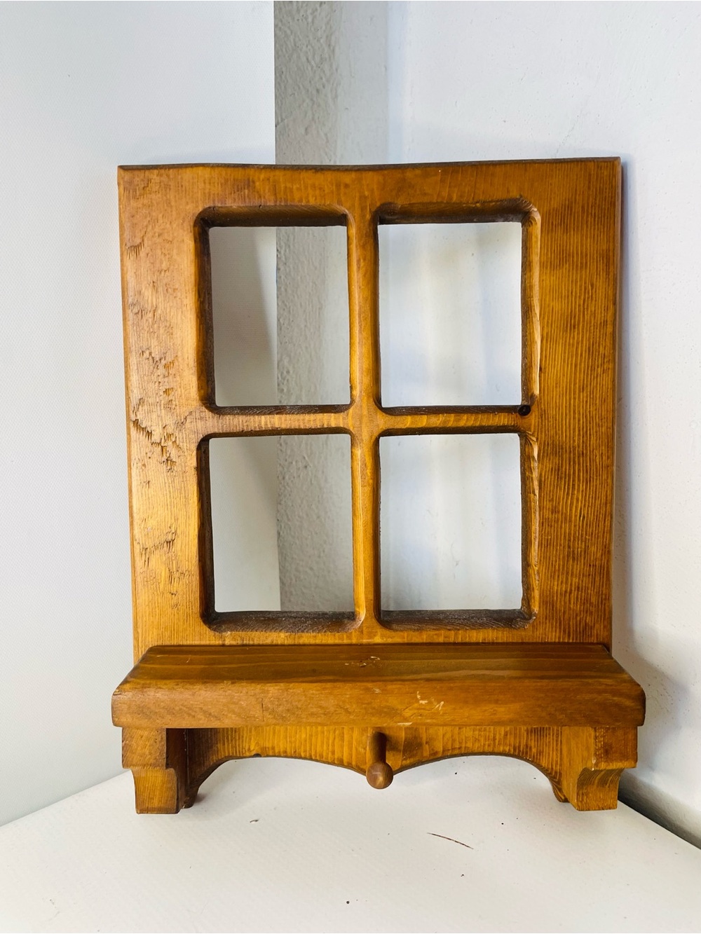 Hand Crafted By Marshall Co DAC Wooden Shelf Made To Look Like Window Pane